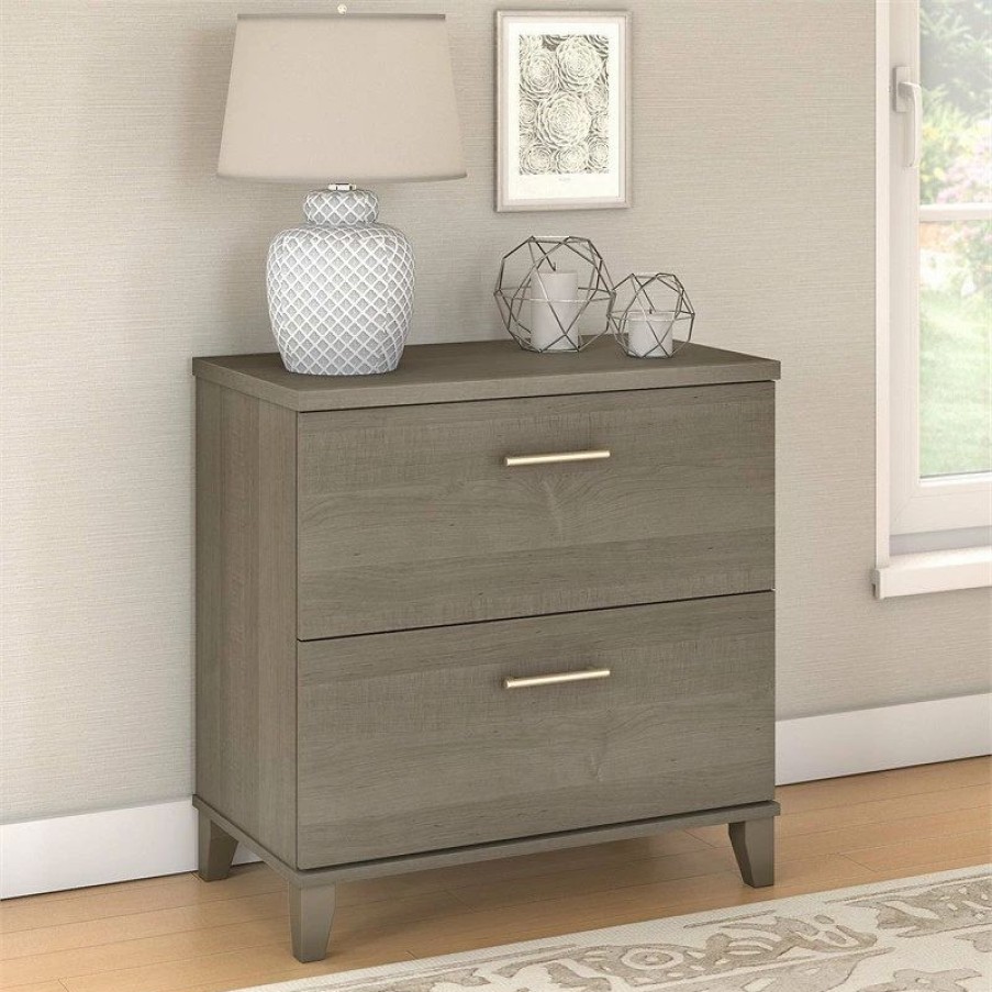 Best Scranton & Co Furniture Somerset 2 Drawer File Cabinet In Ash Gray