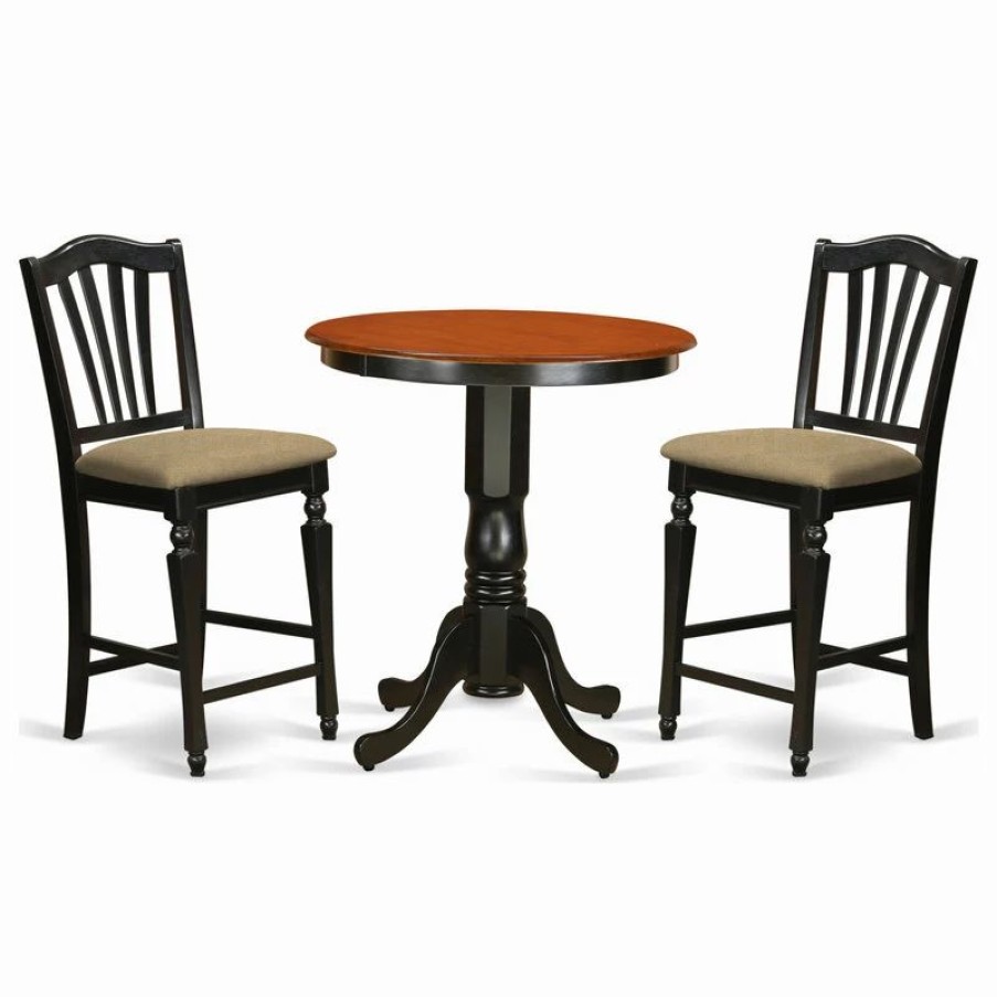 Wholesale East West Furniture Eden Wood 3-Piece Counter Height Pub Set Edch3-Blk-C