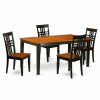 Best East West Furniture Nicoli 5-Piece Wood Chair And Dining Tables In Black/Cherry