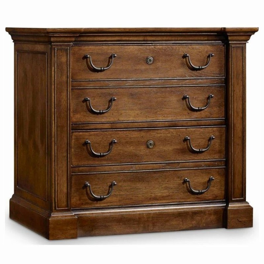 Clearance Hooker Furniture Archivist 4 Drawer File Cabinet In Pecan