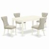 Online East West Furniture Capri 5-Piece Wood Dining Set In Linen White/Doeskin