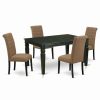 Clearance East West Furniture Weston 5-Piece Wood Dining Set In Black/Light Sable