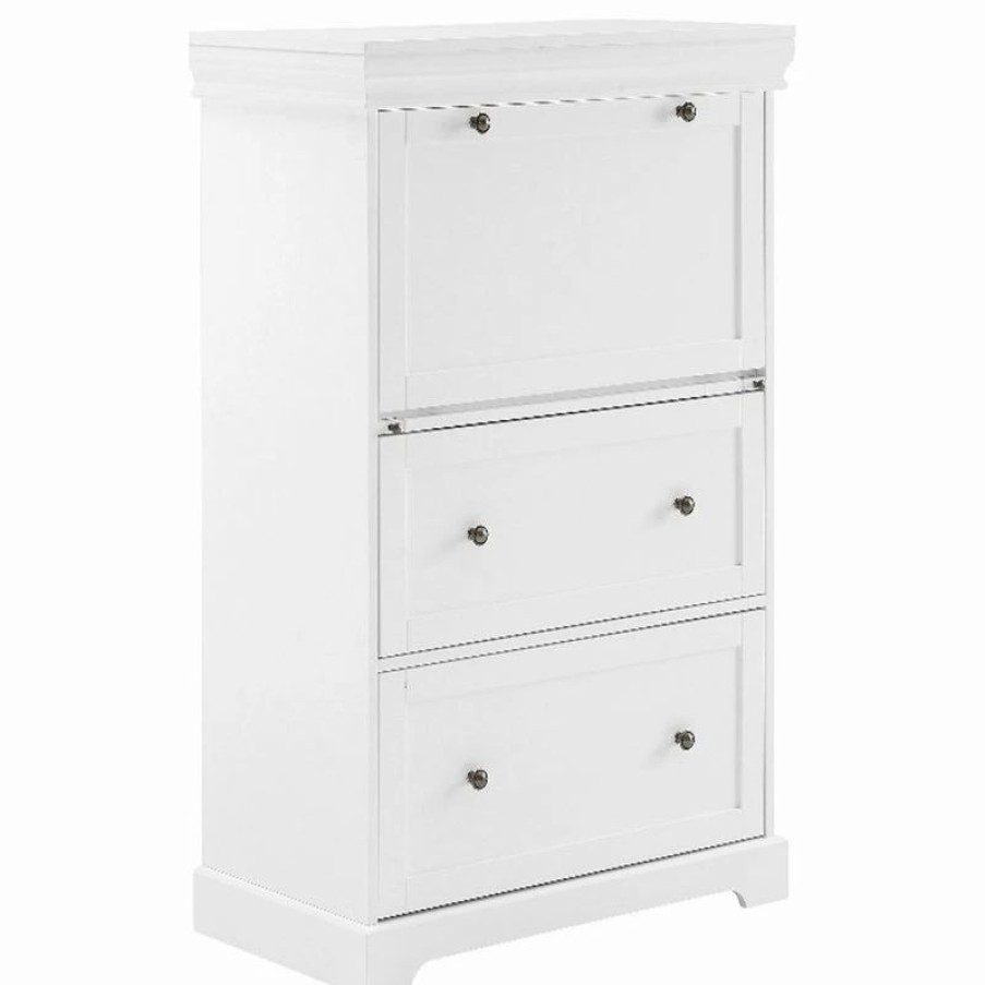 New Crosley Furniture Alena 2-Drawer Traditional Wood Secretary Desk In White