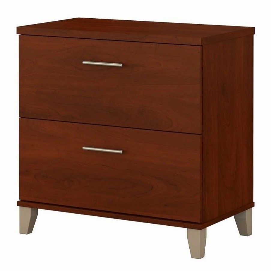 Clearance Bush Business Furniture Bush Furniture Somerset Lateral File Cabinet In Hansen Cherry Eng Wood