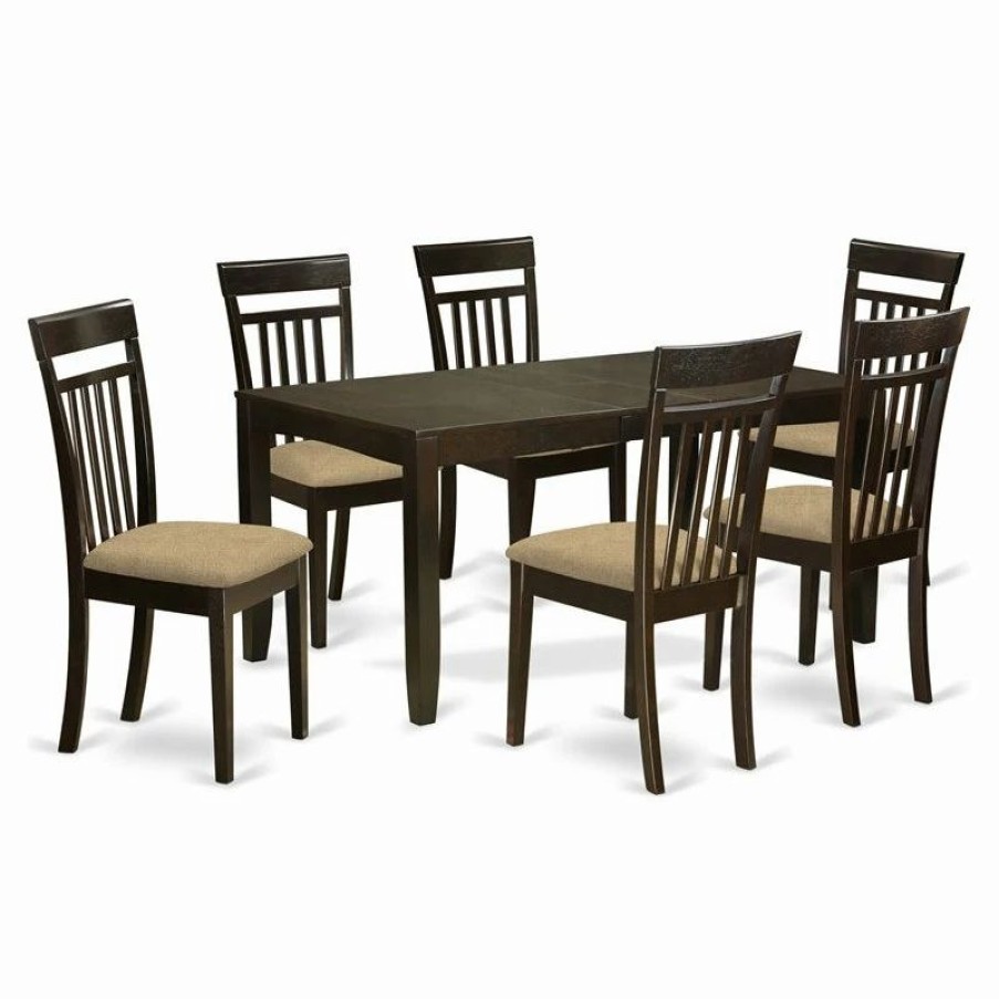 Wholesale East West Furniture Lynfield 7-Piece Kitchen Table And Chair Set In Cappuccino