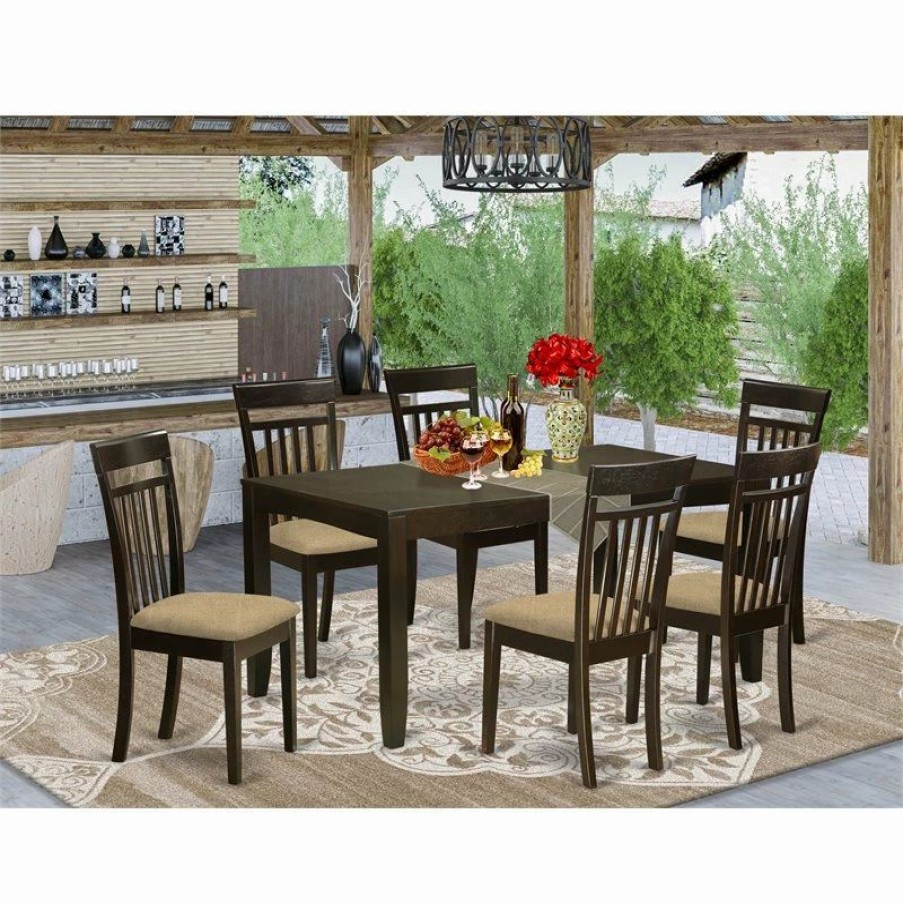 Wholesale East West Furniture Lynfield 7-Piece Kitchen Table And Chair Set In Cappuccino