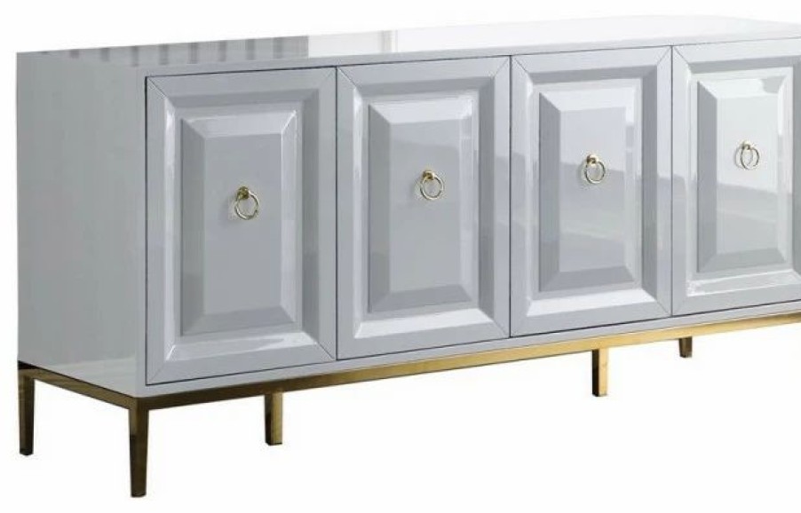 Wholesale Best Master Furniture Sujay 65 Modern Wood Sideboard With Gold Accents In White