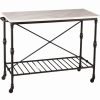 Clearance Sei Furniture Morenci Faux Marble Kitchen Island In Matte Black