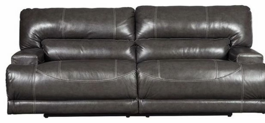 Wholesale Ashley Furniture Industries Ashley Furniture Mccaskill Leather Reclining Sofa In Gray