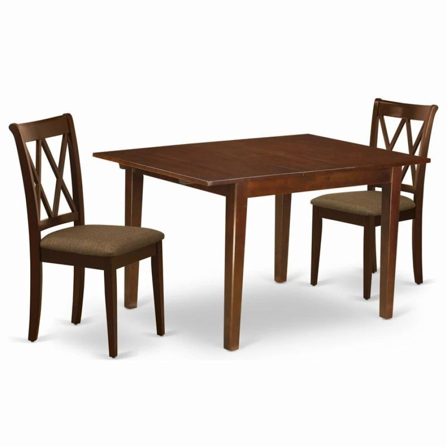 Hot East West Furniture Milan Wood 3-Piece Dining Set With Mahogany Mlcl3-Mah-C