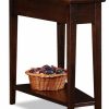 Best Leick Home Leick Furniture Recliner Wood Wedge Table In A Chocolate Oak Finish