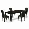 Best East West Furniture Logan 5-Piece Wood Dining Table Set In Black