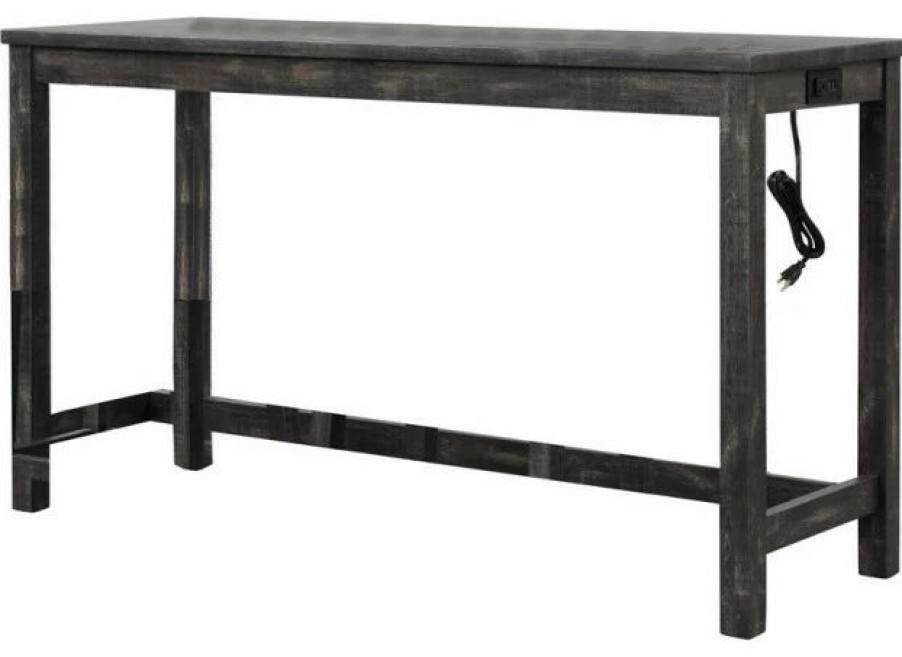 Best Best Master Furniture Yosef Rectangular Transitional Wood Bar Table In Charcoal