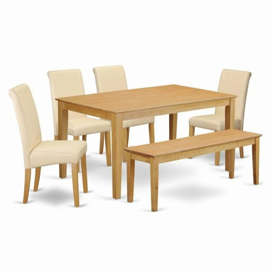 Best East West Furniture Capri 6-Piece Wood Dining Set In Oak/Brown