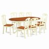 Clearance East West Furniture Plainville 9-Piece Wood Dinette Set In Buttermilk/Cherry