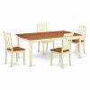 New East West Furniture Dover 5-Piece Wood Dining Set In Buttermilk/Cherry