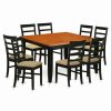 Clearance East West Furniture Parfait 9-Piece Dining Set With Fabric Seat In Black/Cherry