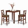 Best East West Furniture Wood 3-Piece Counter Height Dining Set Pubs3-Brn-C