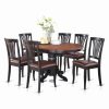 New East West Furniture Avon 7-Piece Wood Dining Set With Oval Table In Black/Cherry