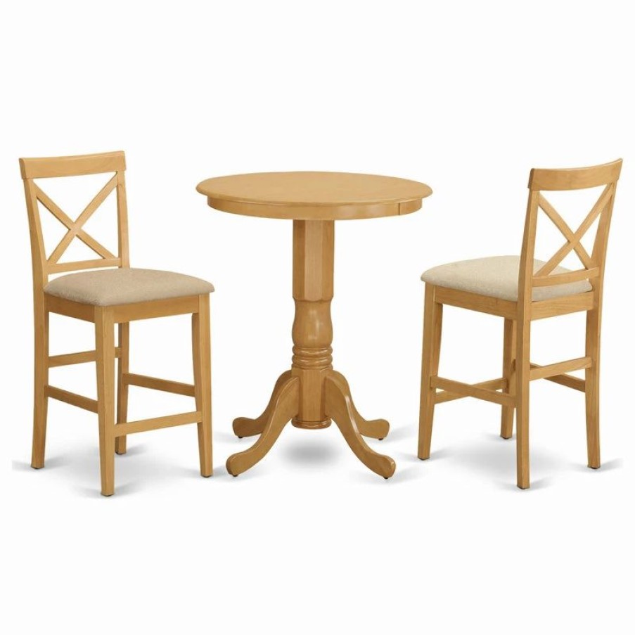 Best East West Furniture Eden Wood 3-Piece Counter Height Dining Set Edpb3-Oak-C