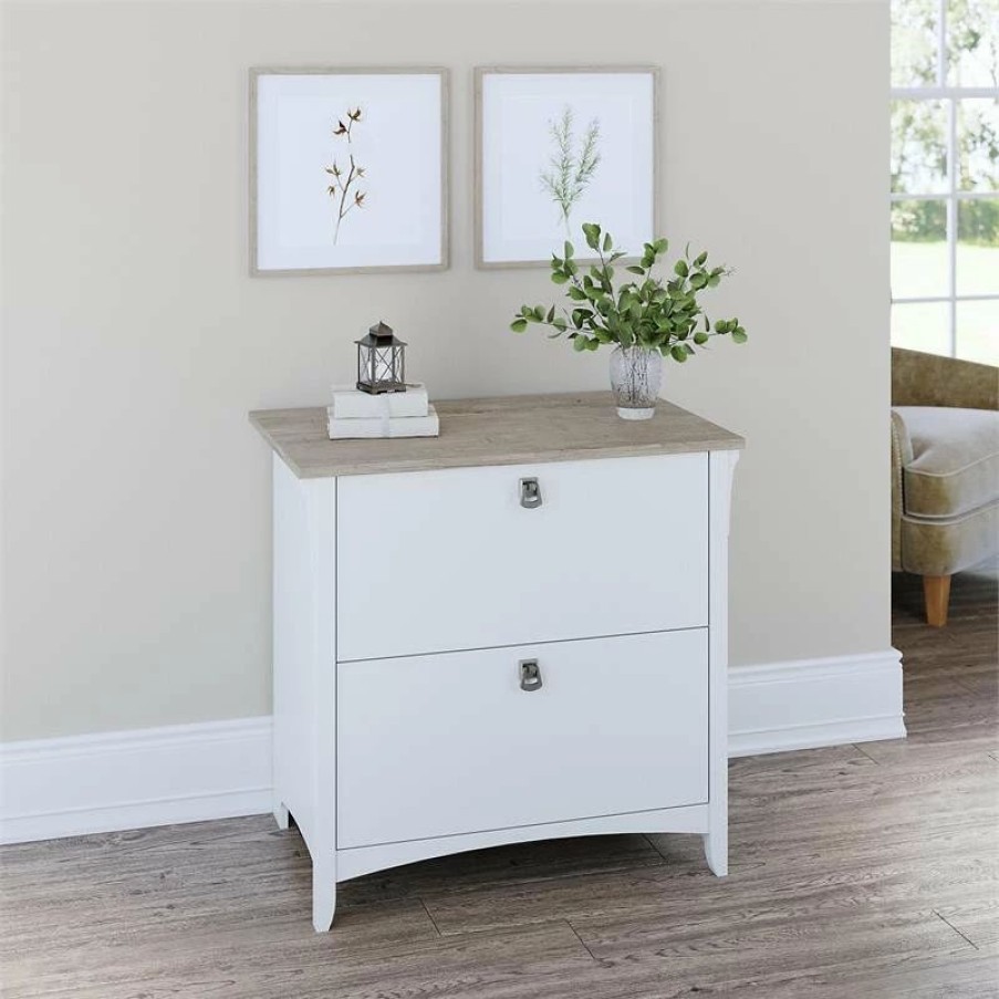 Online Scranton & Co Furniture Salinas 2 Drawer File Cabinet In White/Shiplap Gray