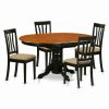 Hot East West Furniture Avon 5-Piece Dining Set With Cushion Chairs In Black/Cherry