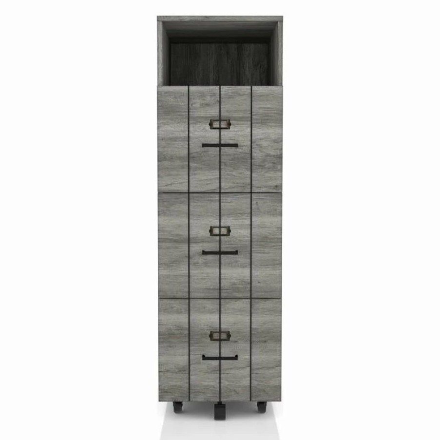 Wholesale Furniture Of America E-Commerce By Enitial Lab Furniture Of America Thelo Industrial Wood Filing Cabinet With Wheels In Gray