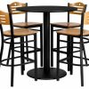 Clearance Flash Furniture 36" Round Black Laminate Table Set