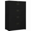 Best Vida Xl International B.V. Vidaxl Filing Cabinet Black 52.8 Steel Office File Storage Cabinet Furniture