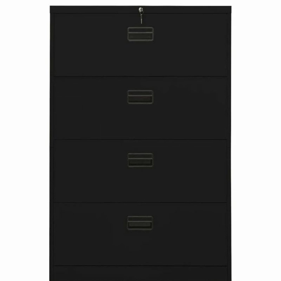 Best Vida Xl International B.V. Vidaxl Filing Cabinet Black 52.8 Steel Office File Storage Cabinet Furniture