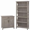 Wholesale Bush Business Furniture Bush Furniture Key West Storage Cabinet And 5 Shelf Bookcase In Washed Gray