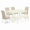 Wholesale East West Furniture Capri 6-Piece Wood Dining Set In Linen White/Cream