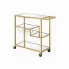 Wholesale Acme Furniture Adamsen Glass Top Serving Cart In Gold