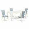 Clearance East West Furniture Dover 5-Piece Wood Dining Set In Linen White