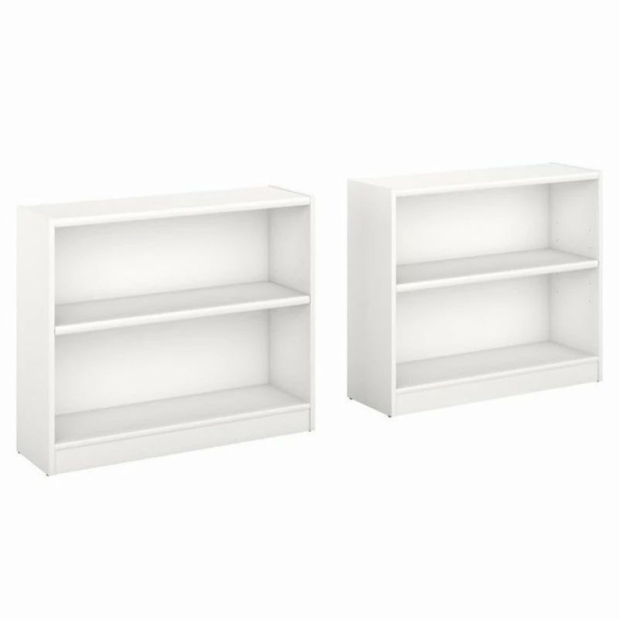 Hot Bush Business Furniture Bush Furniture Universal 2 Shelf Bookcase In Pure White (Set Of 2)