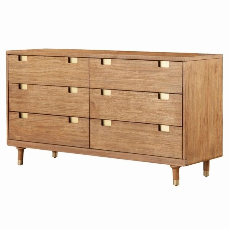 New Alpine Furniture, Inc Alpine Furniture Easton Six Drawer Wood Dressser In Sand (Beige)