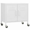 Best Vida Xl International B.V. Vidaxl Storage Cabinet White Steel Cupboard Bookcase Display Cabinet Furniture