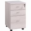 New Smart Home Furniture 3-Drawer Contemporary Wood File Cabinet In White Oak