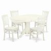 Hot East West Furniture Avon 5-Piece Wood Dining Room Set In Linen White