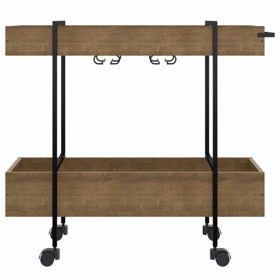 Online Casabianca Furniture Modern Peak Engineered Wood Bar Cart In Walnut