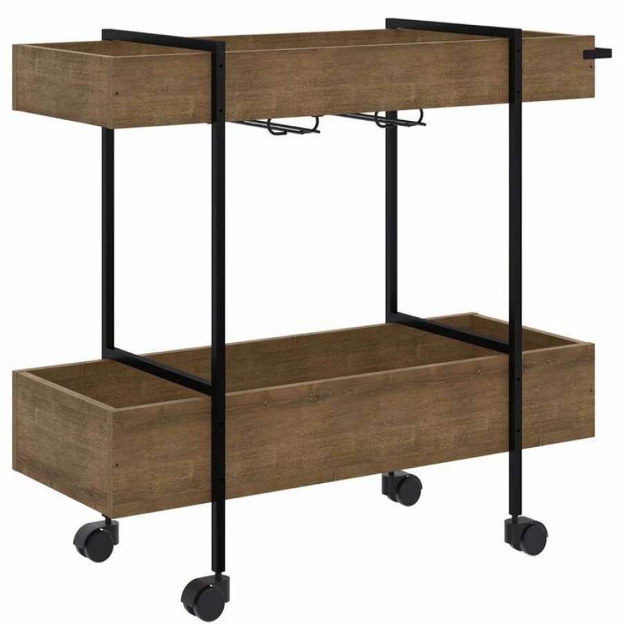 Online Casabianca Furniture Modern Peak Engineered Wood Bar Cart In Walnut