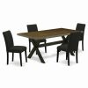 Clearance East West Furniture X-Style 5-Piece Wood Dinette Room Set In Black