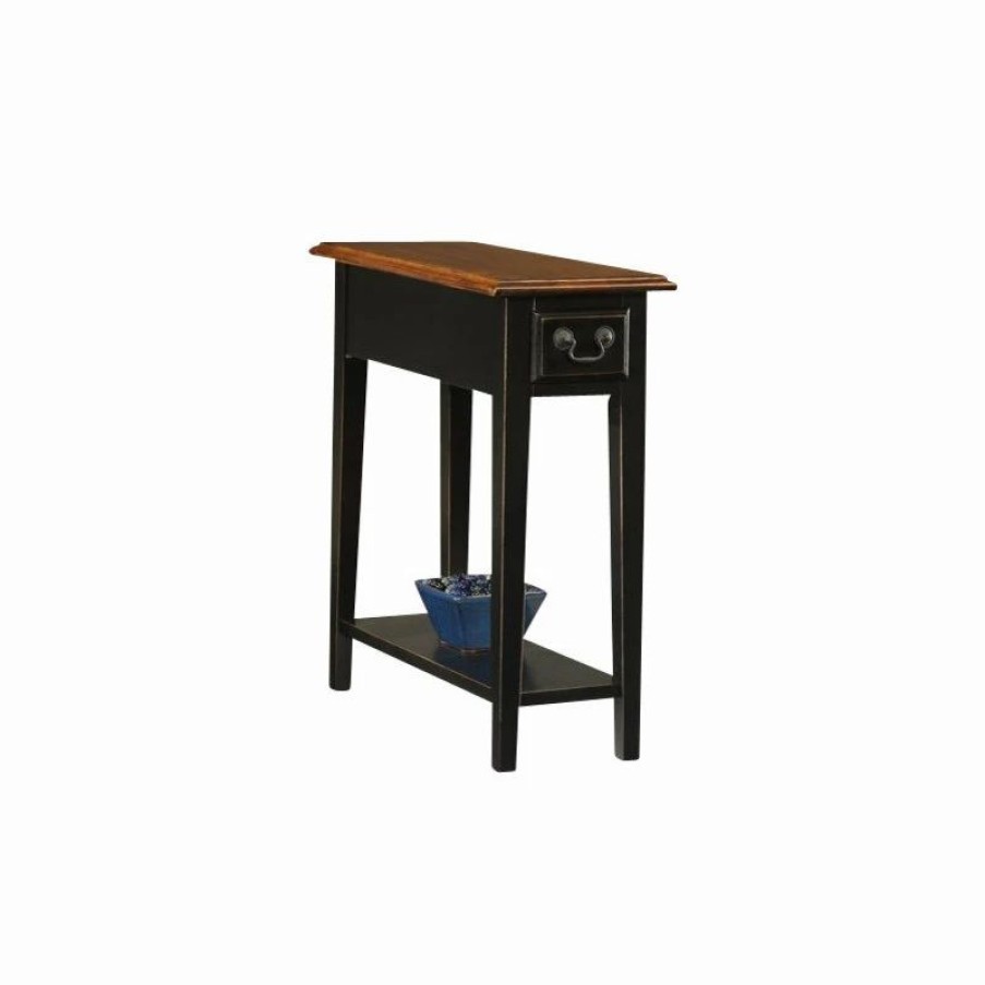 Wholesale Leick Home Leick Furniture Chairside Wood End Table In Slate Black Finish