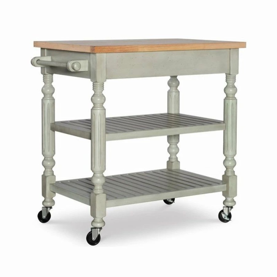 Online Riverbay Furniture Wood Kitchen Cart In Gray