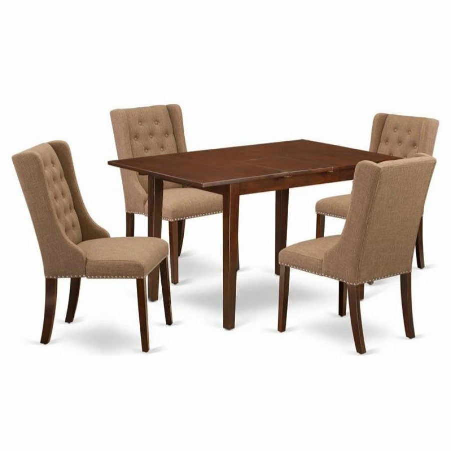 Hot East West Furniture Picasso 5-Piece Wood Dining Set In Mahogany/Light Sable