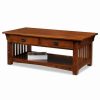 Clearance Leick Home Leick Furniture Wood Mission Coffee Table In Brown Medium Oak