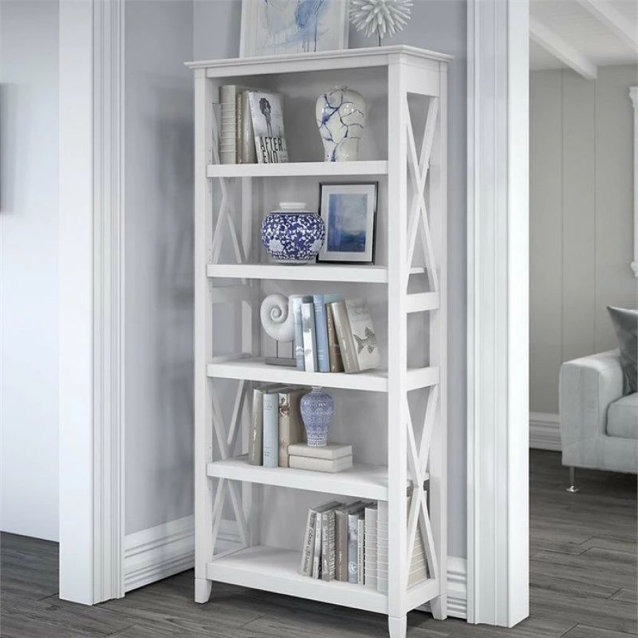 Online Bush Business Furniture Bush Furniture Key West 5 Shelf Bookcase In Pure White Oak