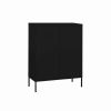 Clearance Vida Xl International B.V. Vidaxl Storage Cabinet Black 31.5 Steel Sideboard Side Cabinet Furniture