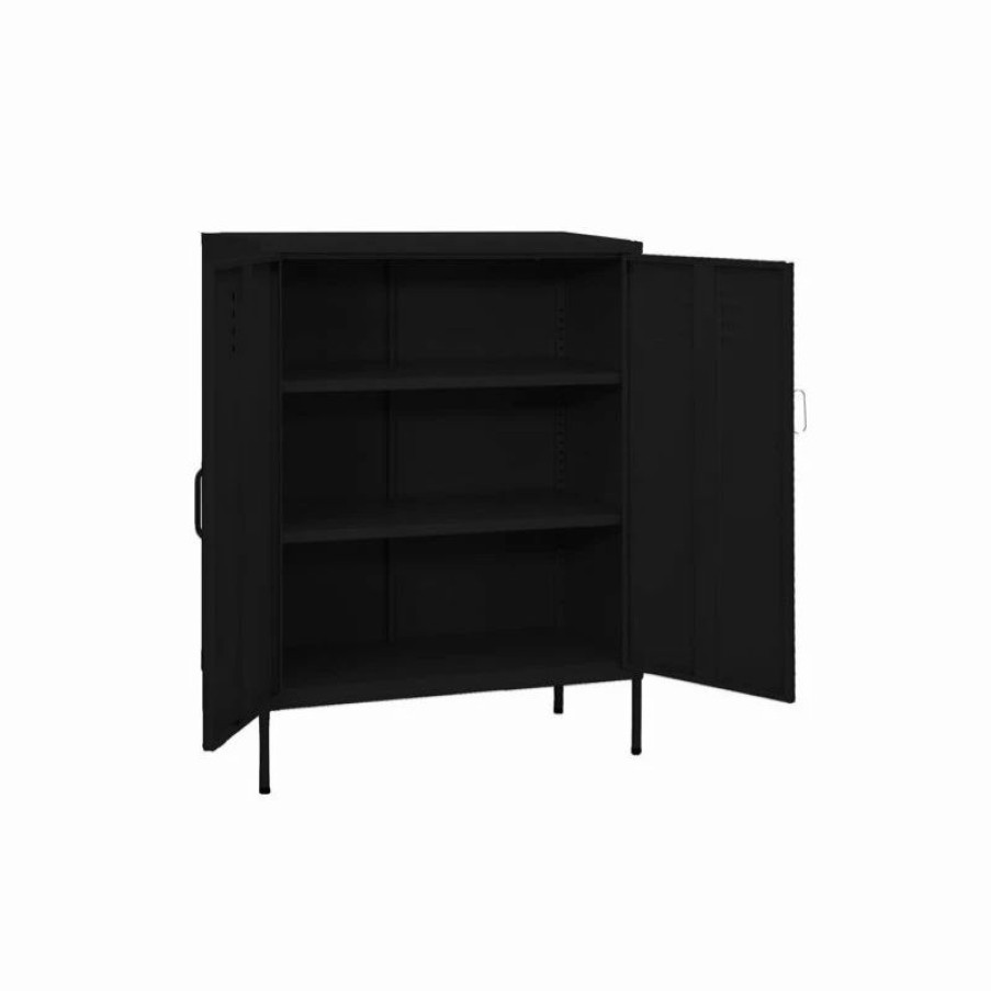 Clearance Vida Xl International B.V. Vidaxl Storage Cabinet Black 31.5 Steel Sideboard Side Cabinet Furniture