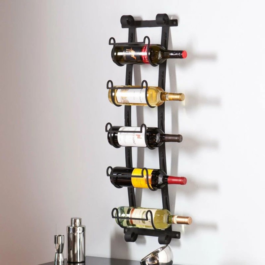 Hot Sei Furniture Ancona Wall Mount Wine Rack In Wrought Iron